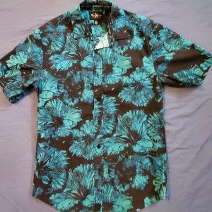 Marc Ecko Floral Short Sleeve Button Down Mens Sm